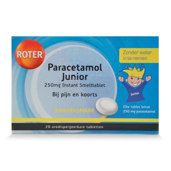 Paracetamol Junior (kinderen) 250 mg à 20 stuks