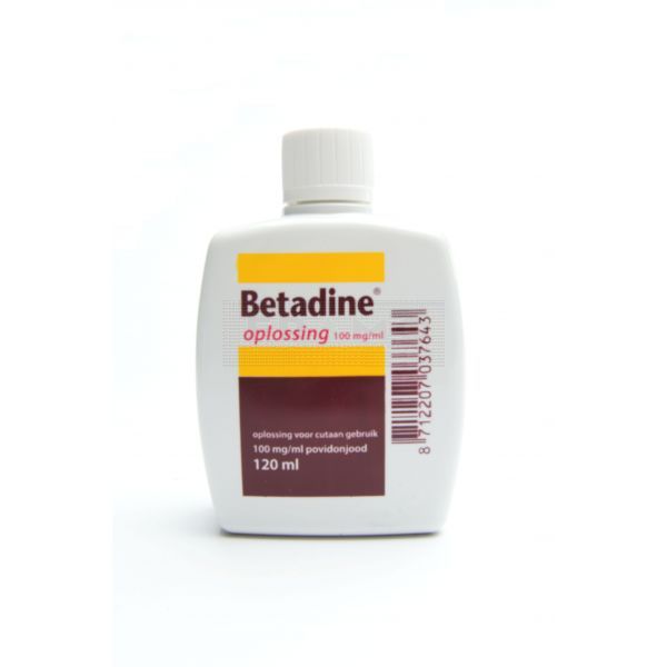 Betadine jodium oplossing 100 mg/ ml povidonjood 120 ml