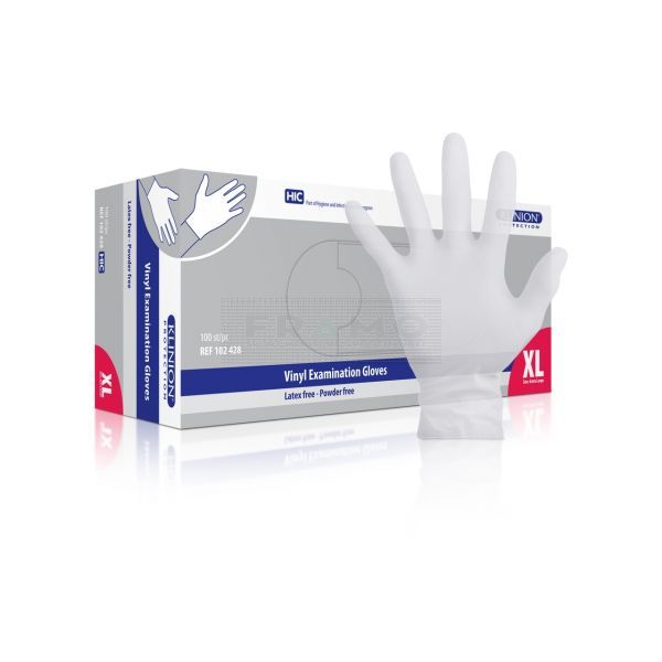Klinion handschoen Vinyl transparant poedervrij 100 stuks wit Xlarge