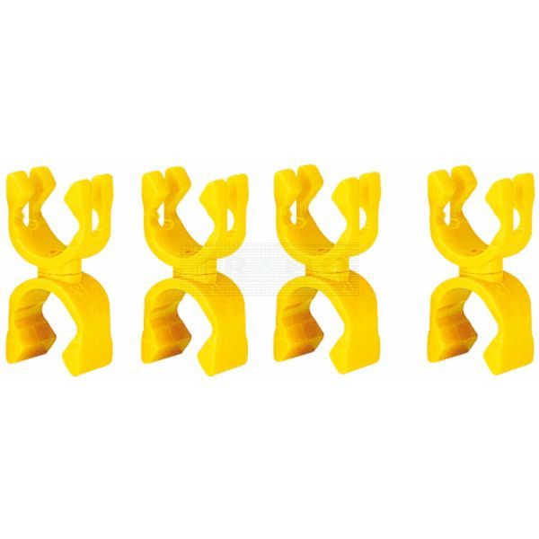Multipurpose clip voor stokken te koppelen geel à 4 stuks