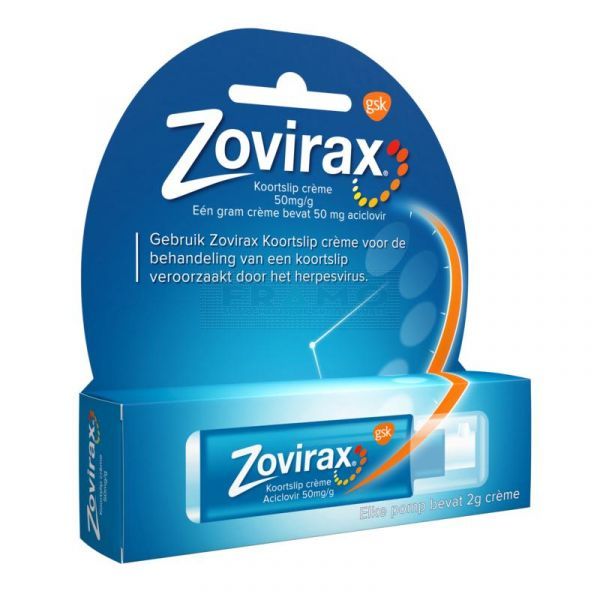 Zovirax koortslip crème met pomp à 2 gram per dosering